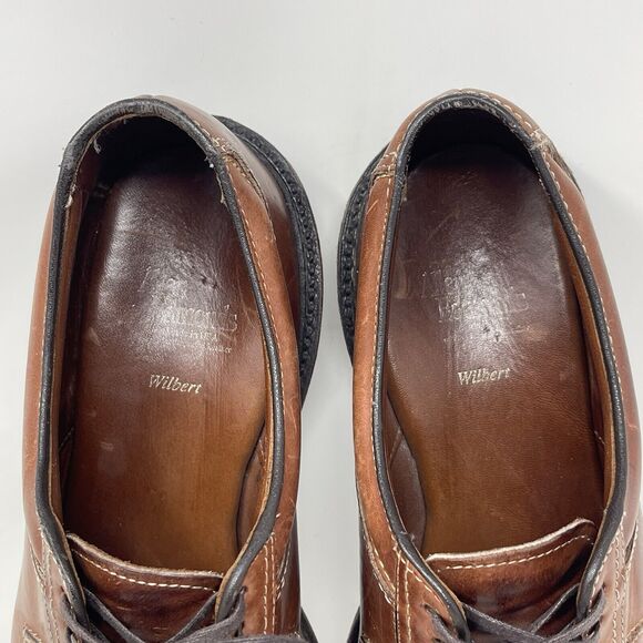 Allen Edmonds Wilbert Derby Shoes Mens 8 D Brown Leather Split Toe Casual Dress - Picture 10 of 16